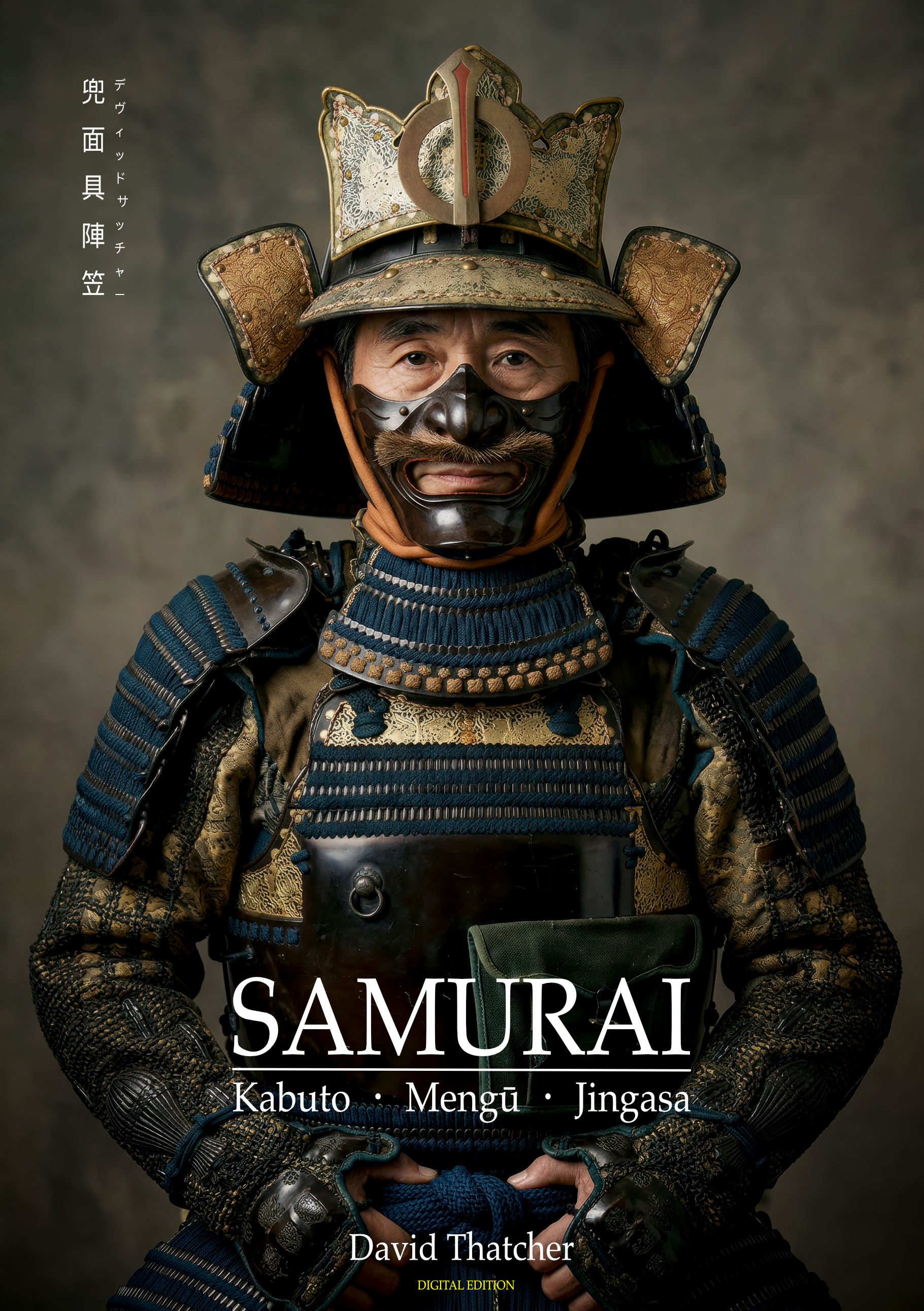 Cover image for David Thatcher’s digital EPUB book on Japanese samurai armour, kabuto, mengu and jingasa